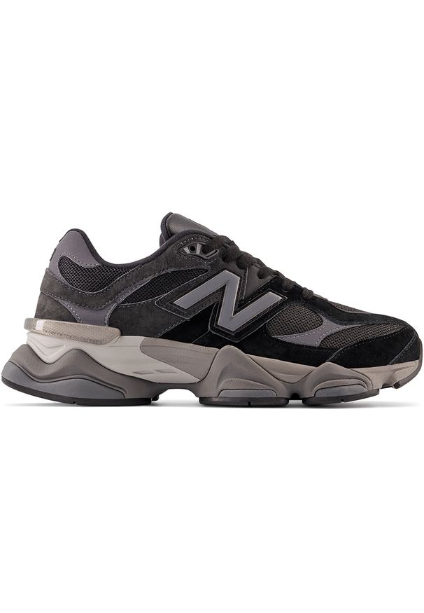 Buty unisex New Balance U9060BLK – czarne. Okazja: na co dzień. Kolor: czarny. Materiał: skóra, guma, syntetyk, materiał. Szerokość cholewki: normalna