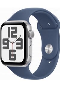 APPLE - Smartwatch Apple Watch SE GPS 44mm Silver Alu Sport S/M Granatowy (MXEQ3ET/A). Rodzaj zegarka: smartwatch. Kolor: niebieski. Styl: sportowy