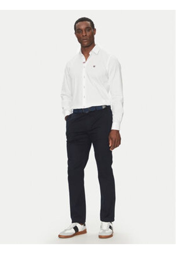 Hechter Paris Koszula 60253 151645 Biały Modern Fit. Kolor: biały. Materiał: bawełna