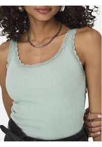 only - ONLY Top Sara 15345994 Zielony jasny Slim Fit. Kolor: zielony. Materiał: bawełna #2