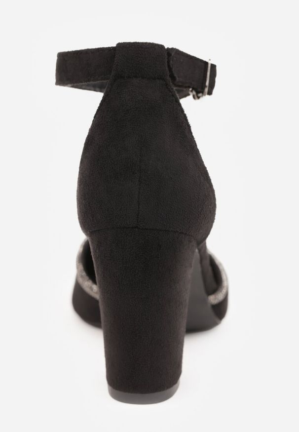 Renee - Czarne Eleganckie Czółenka Vices ze Skórzaną Wkładką i Cyrkoniami Sarirra. Okazja: na spotkanie biznesowe, na ślub cywilny, do pracy, na wesele. Zapięcie: sprzączka. Kolor: czarny. Materiał: skóra. Wzór: aplikacja. Obcas: na obcasie. Styl: elegancki. Wysokość obcasa: średni