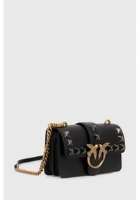 Pinko torebka skórzana kolor czarny. Kolor: czarny. Materiał: skórzane #6