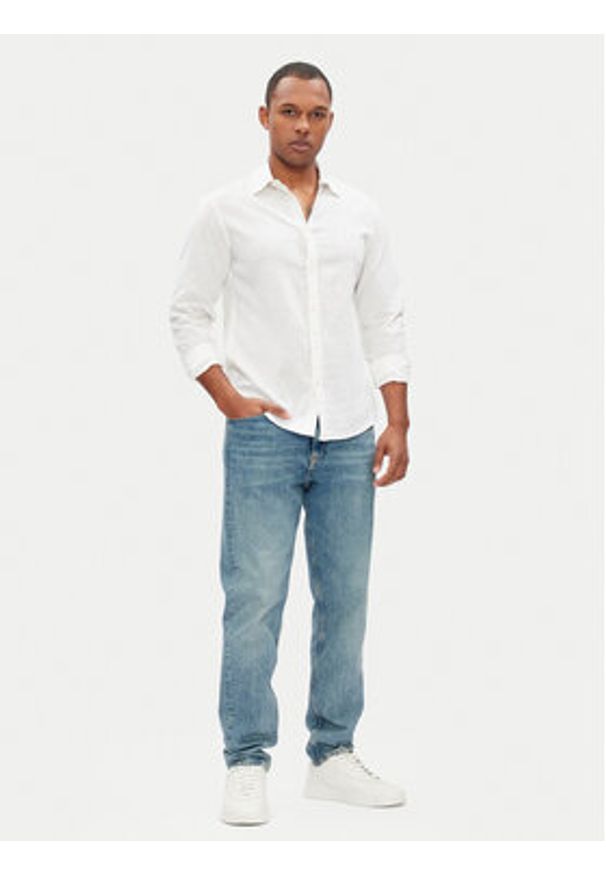 Pepe Jeans Koszula Arnau PM308844 Biały Regular Fit. Kolor: biały. Materiał: bawełna