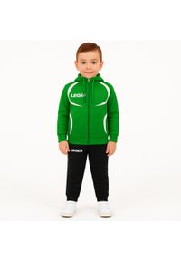 LEGEA - Komplet dresowy dla chłopca TUNISIA JR. Okazja: na uczelnię. Kolor: biały, wielokolorowy, zielony. Materiał: dresówka. Długość: długie. Styl: sportowy #1