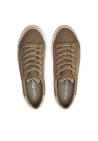 Calvin Klein Sneakersy Vulc Lace Up Diam Fox Mono Jacq HW0HW01907 Brązowy. Kolor: brązowy #5