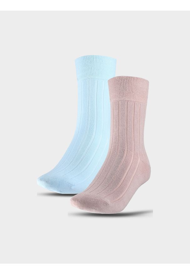 4f - 4F Skarpetki casual za kostkę (2-pack) damskie - multikolor 39-42. Kolor: wielokolorowy. Materiał: bawełna, włókno, materiał, poliamid