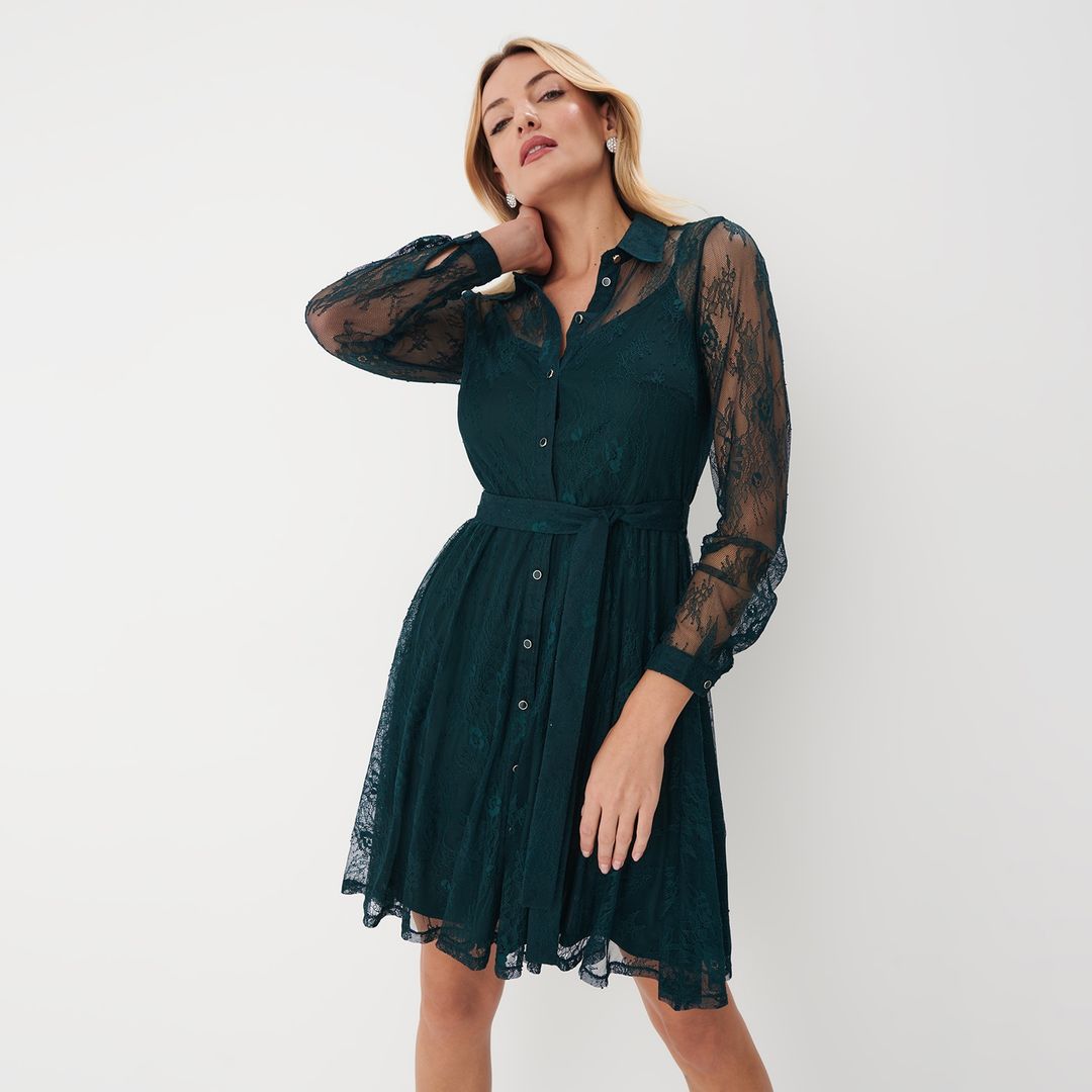 Brązowa sukienka Mohito mini 8563W-79X / 2792356 - Sukienki