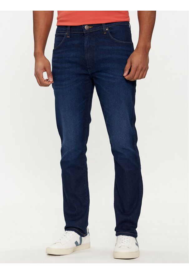 Wrangler Jeansy Larston 112350845 Granatowy Slim Fit. Kolor: niebieski