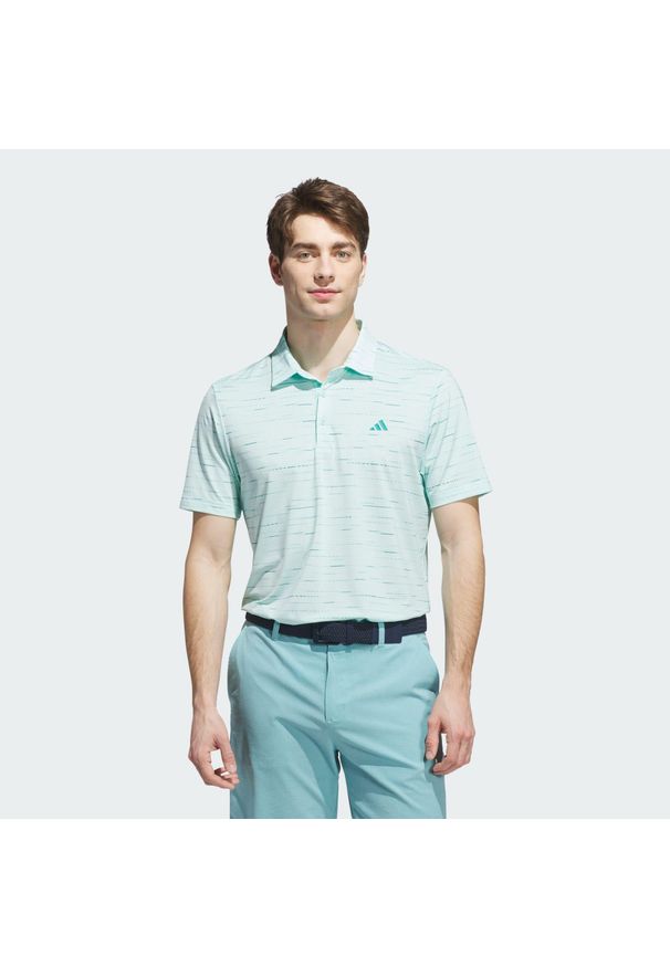 Adidas - Koszulka Ultimate365 Mesh Glimmer Print Polo. Okazja: na co dzień. Typ kołnierza: polo. Kolor: niebieski. Materiał: mesh. Wzór: nadruk. Styl: casual