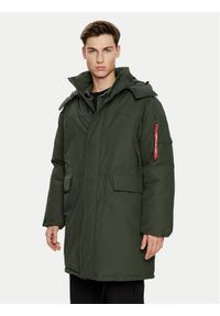 Alpha Industries Parka 148124 Zielony Regular Fit. Kolor: zielony. Materiał: syntetyk