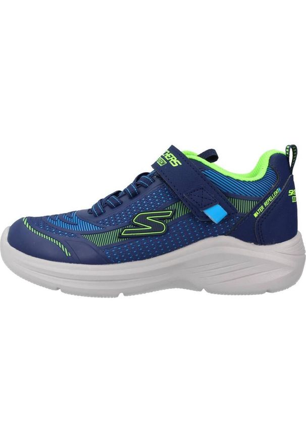 skechers - Buty do chodzenia dla dzieci Skechers Hyper Blitz. Zapięcie: rzepy. Kolor: niebieski. Materiał: materiał, syntetyk. Szerokość cholewki: normalna. Sport: turystyka piesza