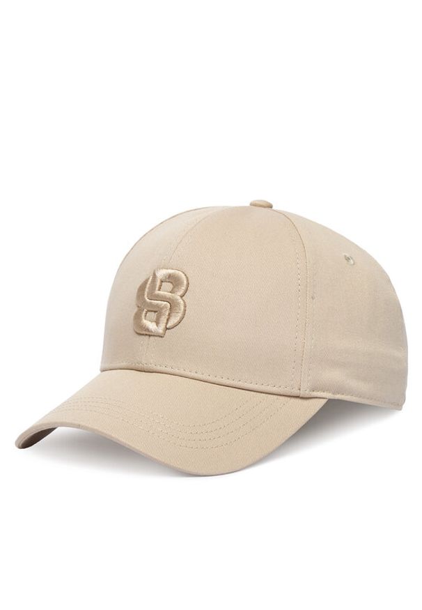 BOSS Czapka z daszkiem 50533299 Beżowy. Kolor: beżowy. Materiał: bawełna