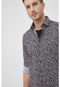 Calvin Klein Koszula męska kolor czarny slim z kołnierzykiem klasycznym. Typ kołnierza: kołnierzyk klasyczny. Kolor: czarny. Materiał: tkanina, materiał. Styl: klasyczny #3