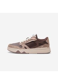 Decathlon - Sneakersy damskie CJ80 zamszowe. Kolor: beżowy, brązowy, wielokolorowy. Materiał: zamsz. Szerokość cholewki: normalna