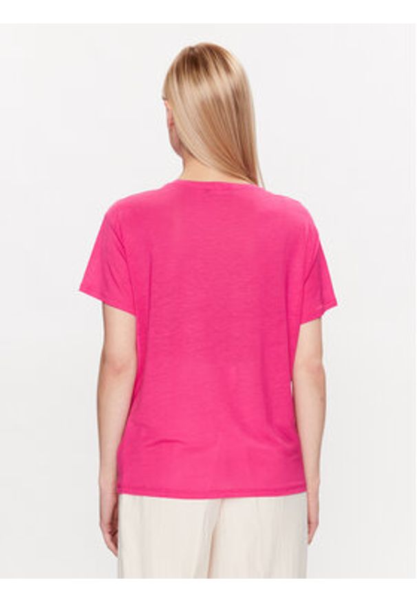 United Colors of Benetton - United Colors Of Benetton T-Shirt 3NLHE1AF9 Różowy Regular Fit. Kolor: różowy. Materiał: lyocell