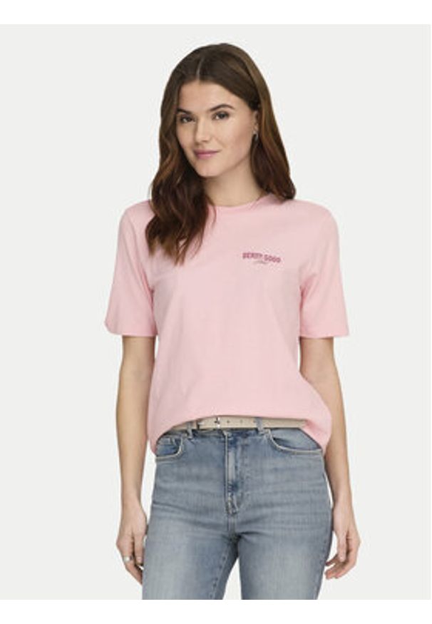 only - ONLY T-Shirt Lucy 15367829 Czerwony Regular Fit. Kolor: czerwony. Materiał: bawełna