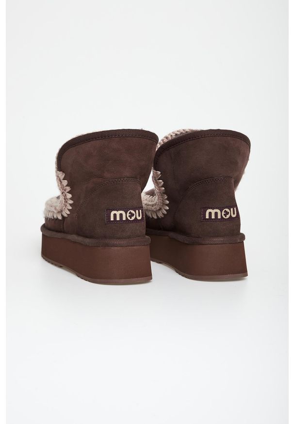 Mou - Śniegowce damskie skórzane MOU. Materiał: skóra