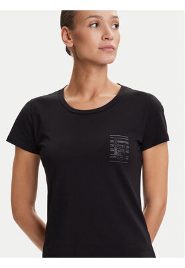 Liu Jo Sport T-Shirt TF5287 JS923 Czarny Regular Fit. Kolor: czarny. Materiał: bawełna. Styl: sportowy