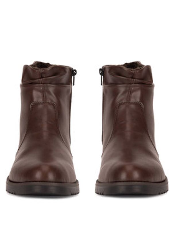 Rieker Botki Y0551-25 Brązowy. Kolor: brązowy. Materiał: materiał, skóra