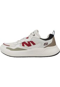 skechers - Kapcie SKECHERS CYRUS Biały. Kolor: biały. Materiał: syntetyk, tkanina, skóra