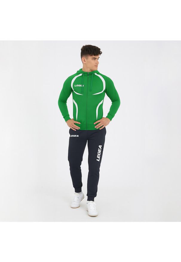 LEGEA - Komplet sportowy TUNISIA BOGOTA rozmiar dziecięcy. Okazja: na uczelnię. Kolor: zielony. Materiał: dresówka. Wzór: haft. Styl: sportowy