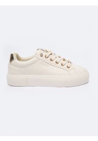 Big-Star - Sneakersy damskie ze skóry ekologicznej białe NN274A851 101. Kolor: biały. Materiał: skóra ekologiczna