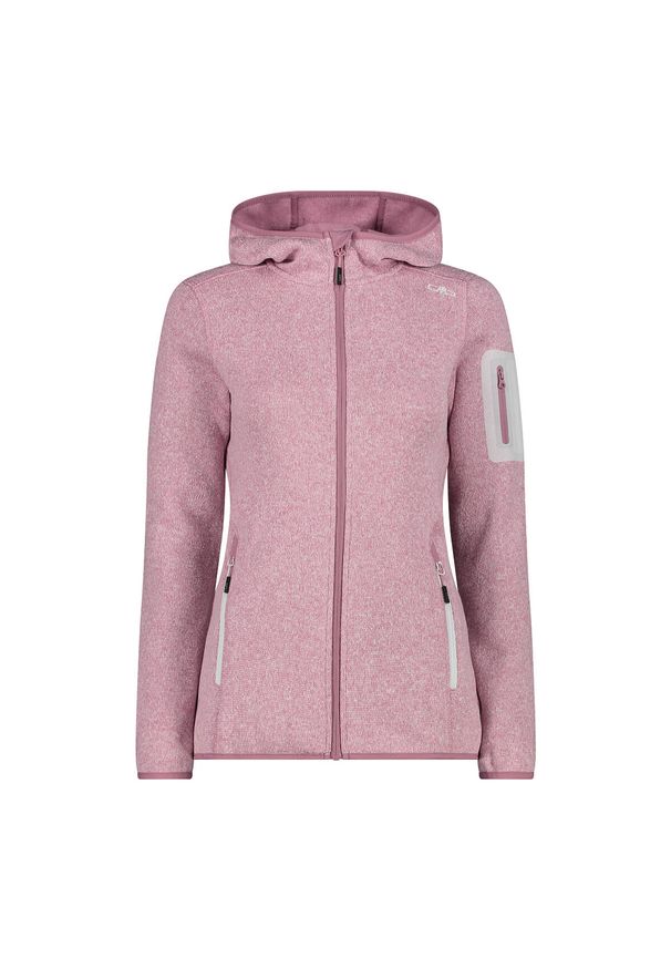 Polar z kapturem dla kobiet CMP. Typ kołnierza: kaptur. Kolor: biały, różowy, wielokolorowy. Materiał: polar. Sport: turystyka piesza