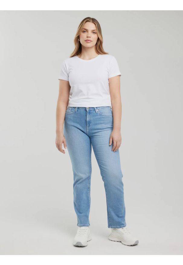 Big-Star - Jeansy damskie z prostą nogawką jasnoniebieskie Myrra 113. Kolor: niebieski. Długość: krótkie. Styl: klasyczny