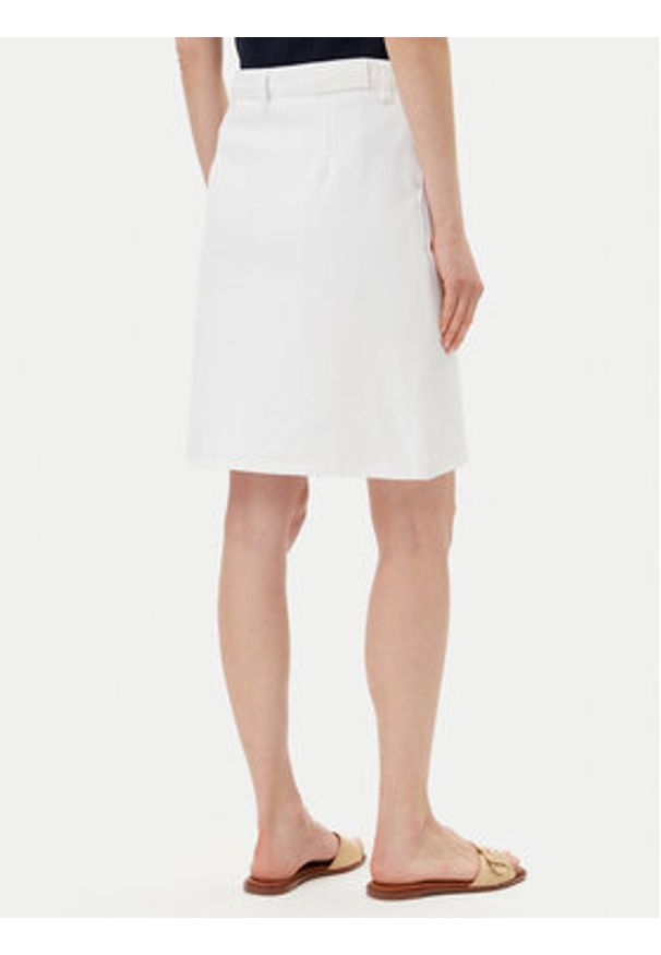 TOMMY HILFIGER - Tommy Hilfiger Spódnica jeansowa WW0WW44391 Biały Regular Fit. Kolor: biały. Materiał: bawełna