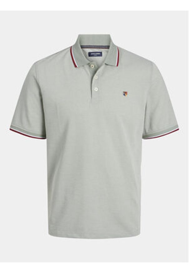 Jack & Jones - Jack&Jones Polo Bluwin 12169064 Szary Regular Fit. Typ kołnierza: polo. Kolor: szary. Materiał: bawełna, syntetyk