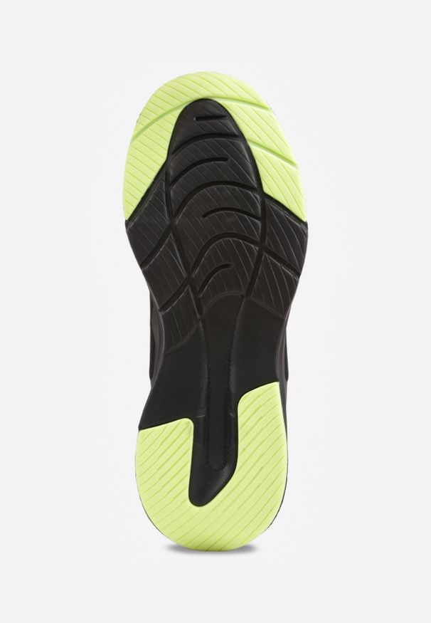 Born2be - Czarno-Zielone Buty Sportowe Sznurowane z Siateczką Delle. Okazja: na co dzień. Kolor: czarny. Materiał: jeans