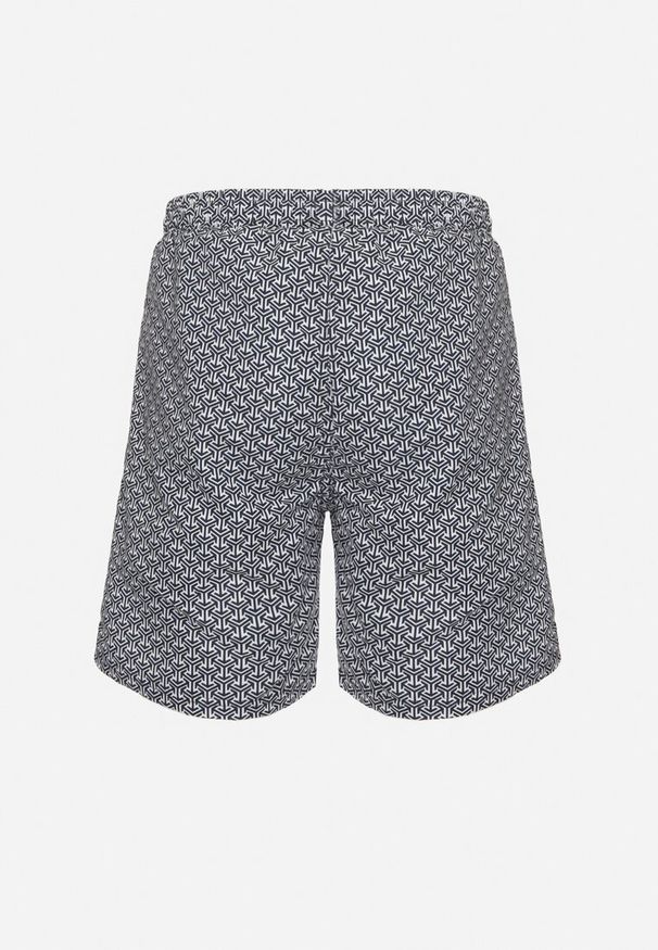Born2be - Granatowe Szorty z Elastyczną Gumką i Ściągaczami Palarilea. Okazja: na co dzień. Kolor: niebieski. Styl: casual