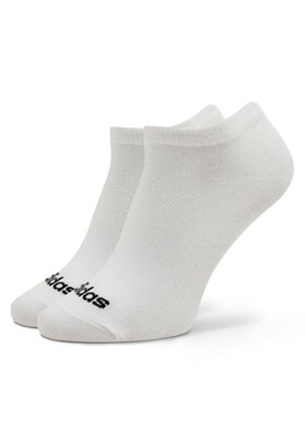 Adidas - adidas Skarpety stopki unisex Thin Linear Low-Cut Socks 3 Pairs HT3447 Biały. Kolor: biały. Materiał: bawełna