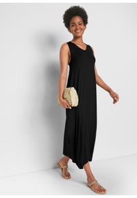 bonprix - Sukienka z dżerseju, bardzo szeroka. Kolor: czarny. Materiał: jersey. Długość: maxi #3