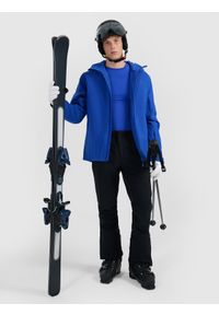 4f - 4F Kurtka narciarska membrana 5000 męska - niebieska M. Okazja: na co dzień. Kolor: niebieski. Materiał: tkanina, poliester. Sezon: zima. Styl: casual #2