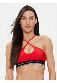 Calvin Klein Swimwear Góra od bikini KW0KW02426 Czerwony. Kolor: czerwony. Materiał: syntetyk