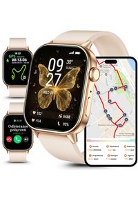 Rubicon - Zegarek damski SMARTWATCH F42 -GPS- beżowy PROF. Rodzaj zegarka: smartwatch. Kolor: beżowy #1