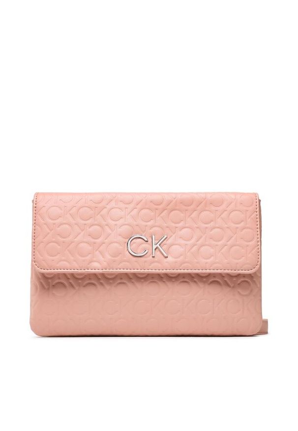 Calvin Klein Torebka Re-Lock Dbl Crossbody Emb Mono K60K610206 Różowy. Kolor: różowy. Materiał: skórzane