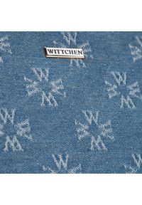 Wittchen - Torebka kuferek dżinsowa w monogram niebieska. Kolor: niebieski. Wzór: aplikacja, haft. Dodatki: z haftem. Materiał: skórzane, zdobione. Styl: casual #3