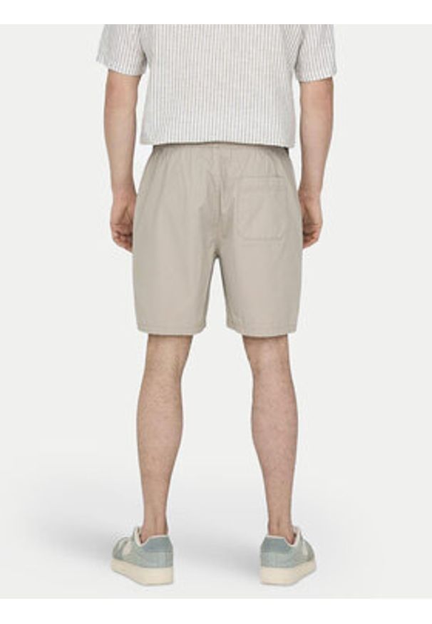 Only & Sons Szorty materiałowe Tel 22027949 Beżowy Regular Fit. Kolor: beżowy. Materiał: bawełna