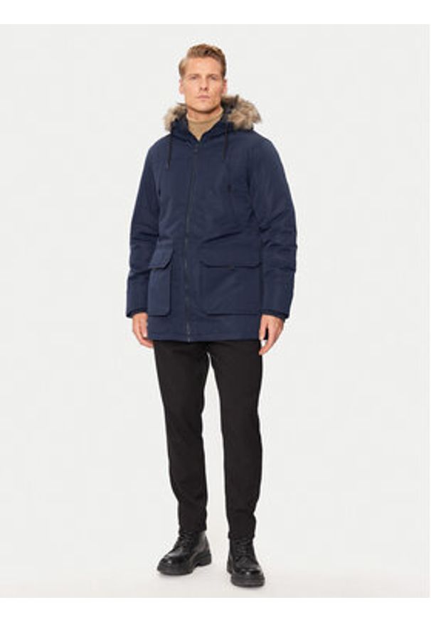 Jack & Jones - Jack&Jones Parka Construct 12258406 Granatowy Regular Fit. Kolor: niebieski. Materiał: syntetyk