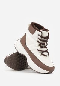 Renee - Beżowo-Brązowe Sportowe Śniegowce Chunky na Platformie Ishweda. Kolor: beżowy. Materiał: jeans. Obcas: na platformie. Styl: sportowy #3