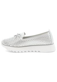 Białe Półbuty S.Barski Eleganckie Obuwie Damskie. Okazja: na co dzień. Kolor: biały. Materiał: jeans. Sezon: wiosna, lato. Styl: elegancki #3
