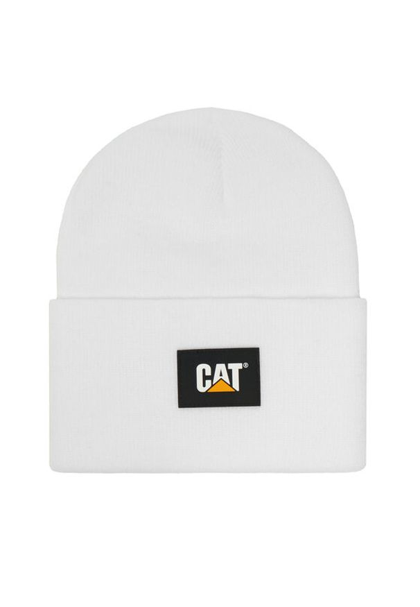 CAT Footwear Czapka Label Cuff 1090026 Biały. Kolor: biały. Materiał: akryl