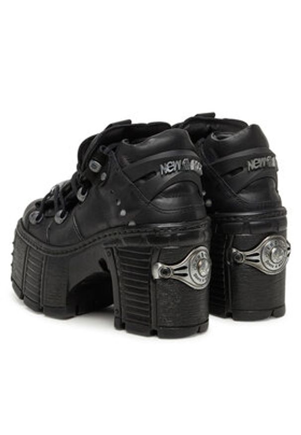 NEW ROCK Botki M-TM106-C2 Czarny. Kolor: czarny. Materiał: skóra. Styl: rockowy