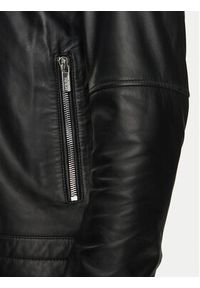 Karl Lagerfeld - KARL LAGERFELD Kurtka skórzana 555083 551420 Czarny Regular Fit. Typ kołnierza: dekolt w karo. Kolor: czarny. Materiał: skóra #6