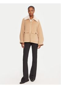 Marella Płaszcz wełniany Gettone 2523086011 Beżowy Loose Fit. Kolor: beżowy. Materiał: syntetyk #3