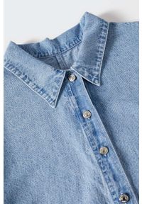 mango - Mango kombinezon jeansowy Delaila kolor fioletowy bawełniany z kołnierzykiemm. Okazja: na co dzień. Kolor: fioletowy. Materiał: bawełna, jeans. Długość rękawa: krótki rękaw. Długość: krótkie. Styl: casual #4