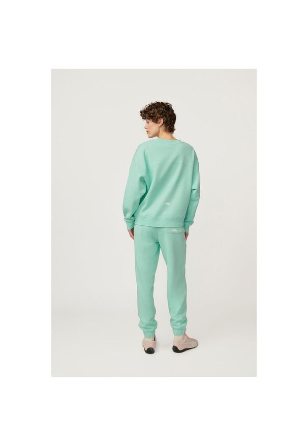 Spodnie Kubota miętowe damskie. Kolor: miętowy. Materiał: bawełna, dresówka, materiał