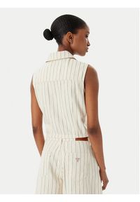Guess Jeans Kamizelka W6GHZ9 D7961 Écru Slim Fit. Kolor: kremowy. Materiał: bawełna #5